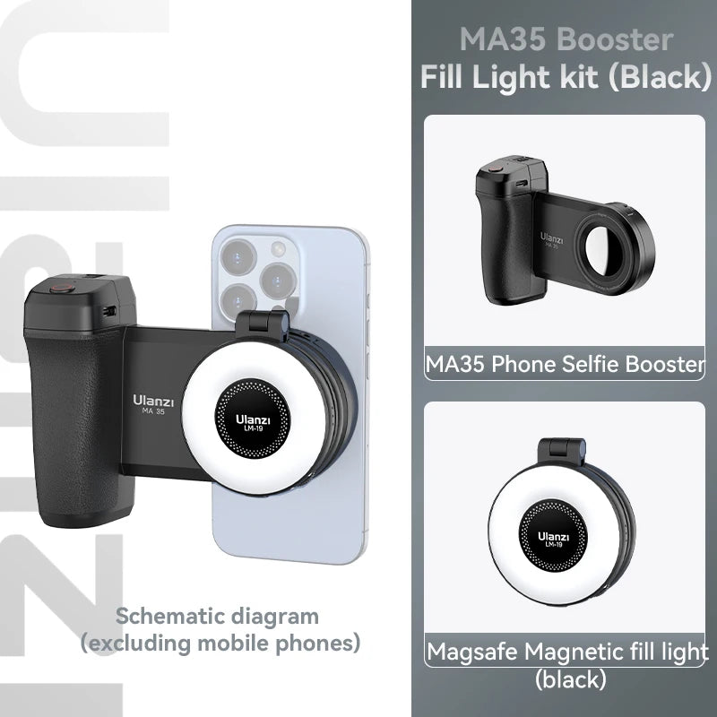 Handy Selfie-Griff mit Bluetooth & MagSafe | Foto-Stabilisator & Auslöser für iPhone & Android