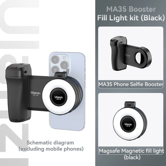 Handy Selfie-Griff mit Bluetooth & MagSafe | Foto-Stabilisator & Auslöser für iPhone & Android