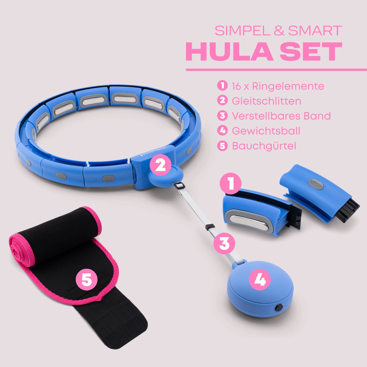 Leiser Hula Hoop mit Gewicht – flüsterleise & verstellbar