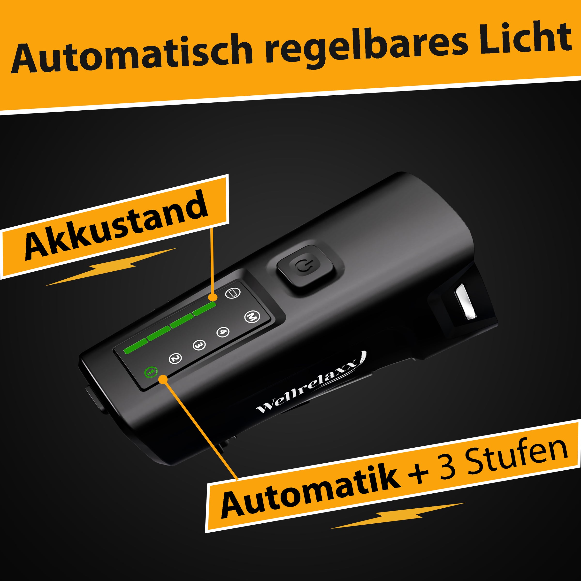 Fahrradlampen-Set mit Bremslicht & Lichtsensor – StVZO-zugelassen & wetterfest