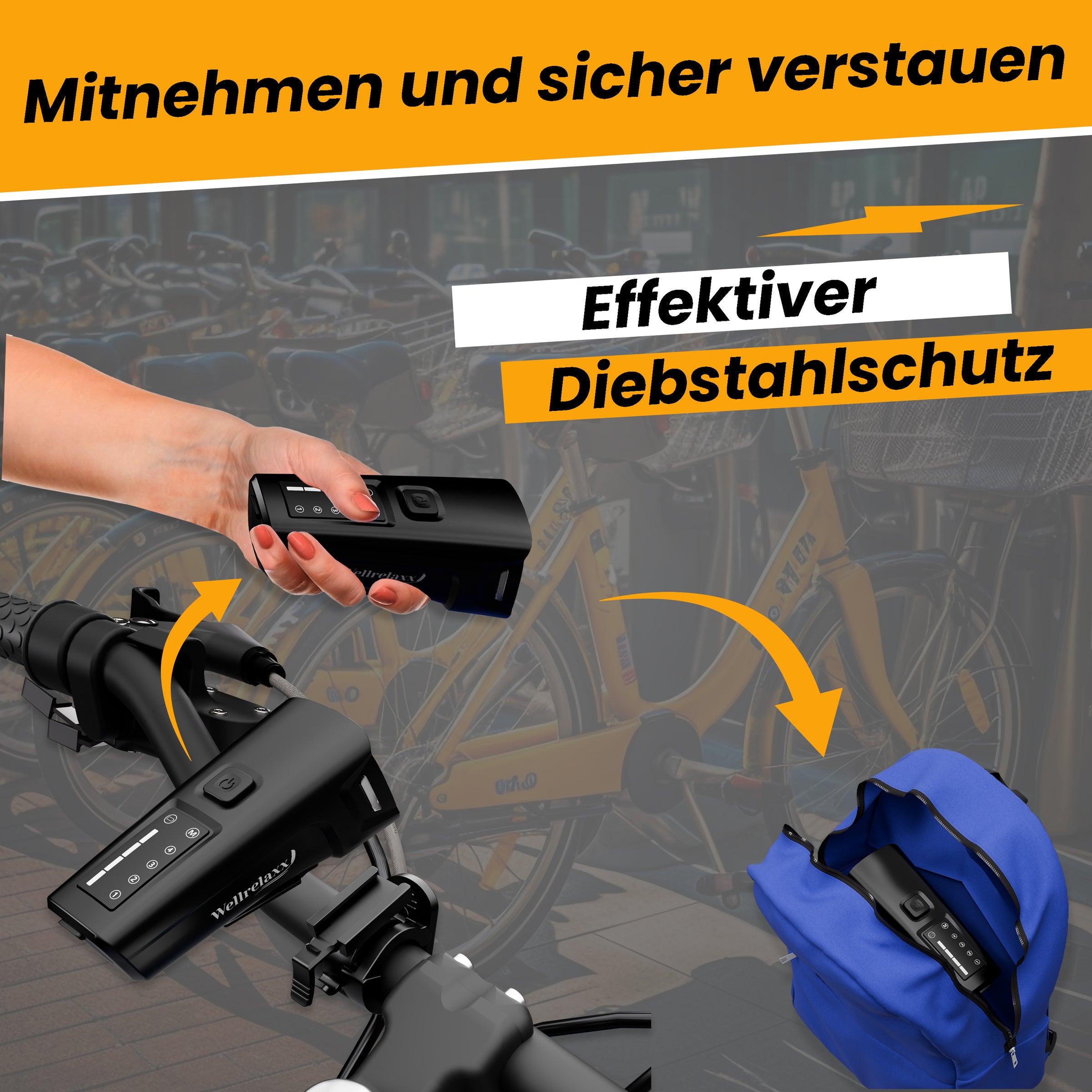 Fahrradlampen-Set mit Bremslicht & Lichtsensor – StVZO-zugelassen & wetterfest