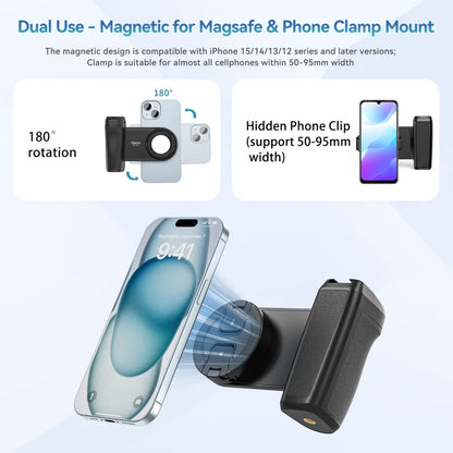 Handy Selfie-Griff mit Bluetooth & MagSafe | Foto-Stabilisator & Auslöser für iPhone & Android
